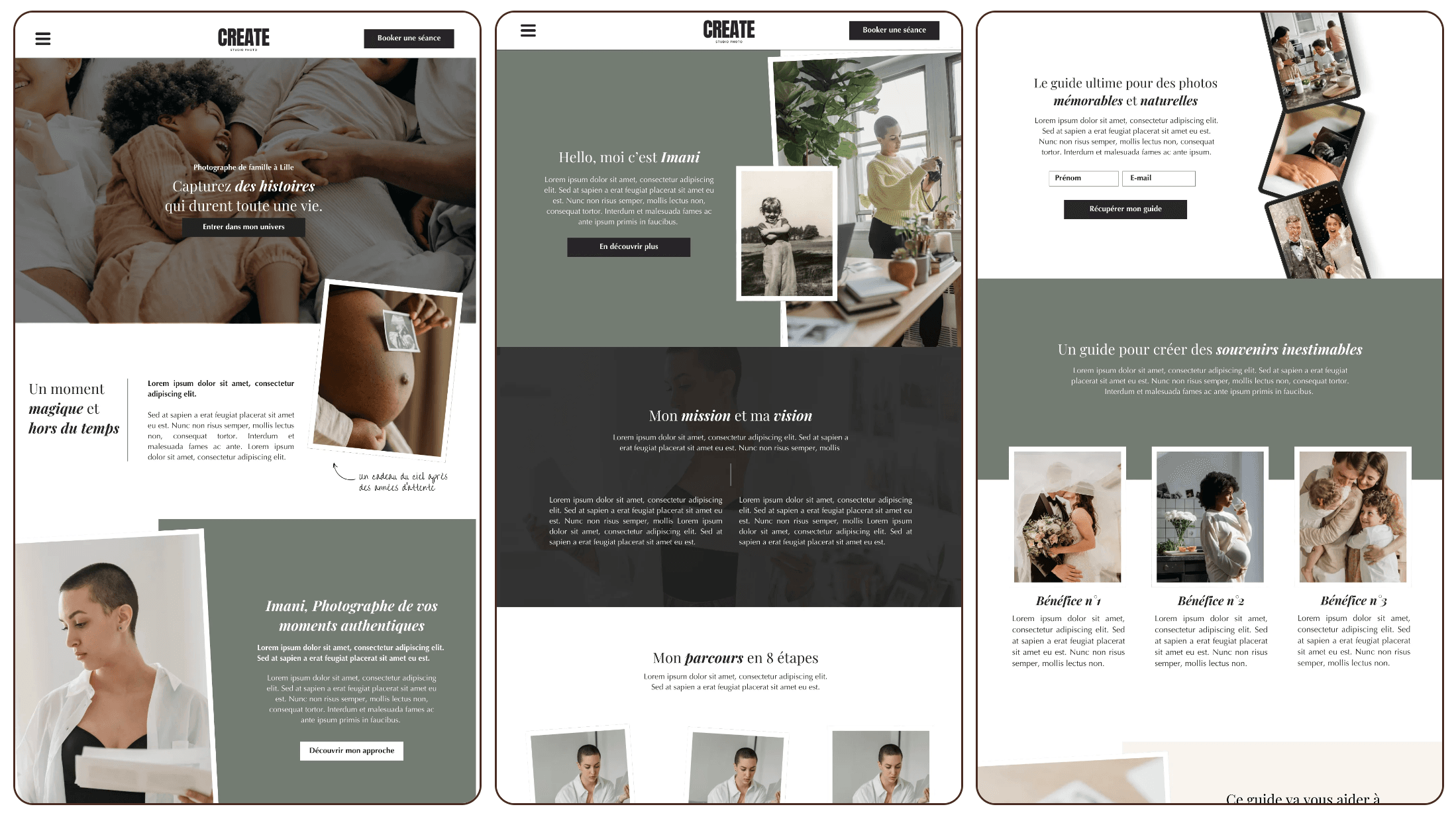 aperçu du modèle de site Imani conçu pour les photographes